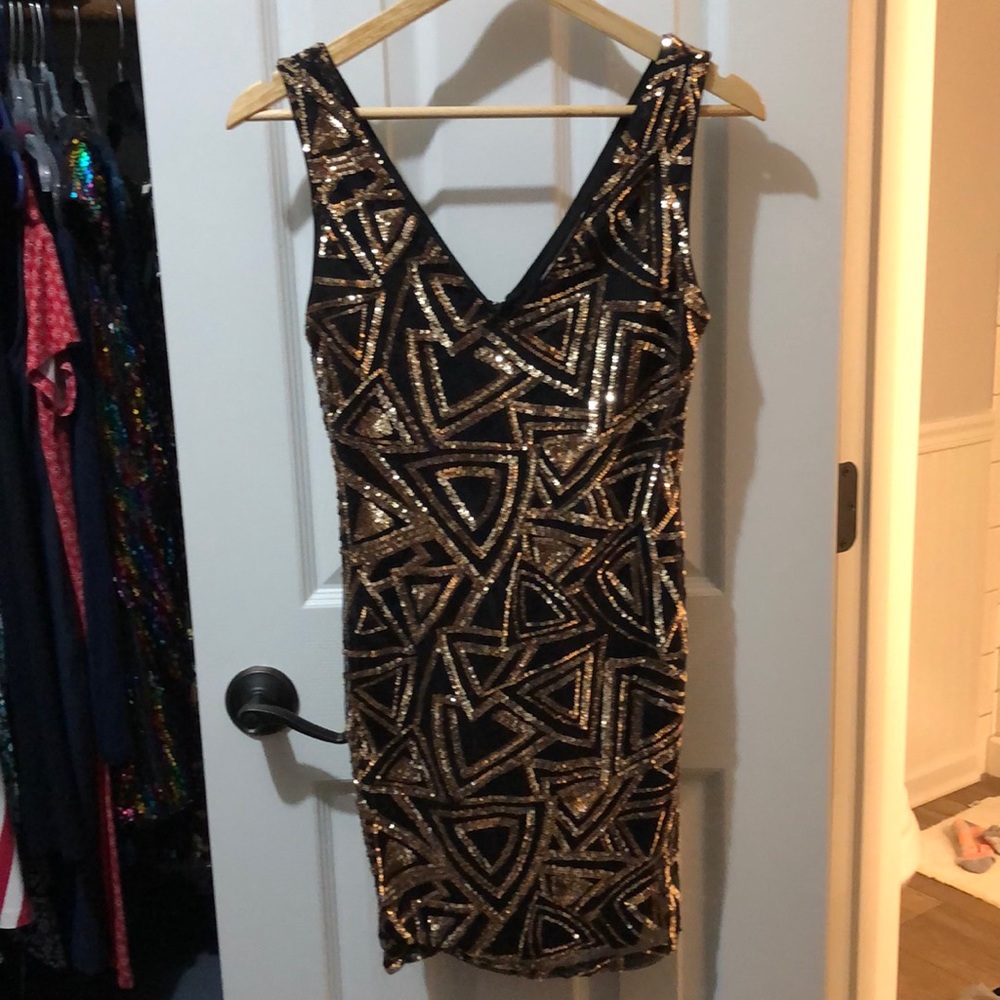 Forever 21 gold and black sequin dress - XS